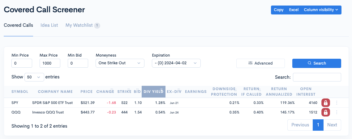 Covered Call Finder